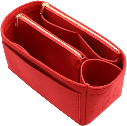 LEXSION Felt Purse Bag Organizer Insert with zipper Bag Tote Shaper Fit Speedy Neverful PM MM