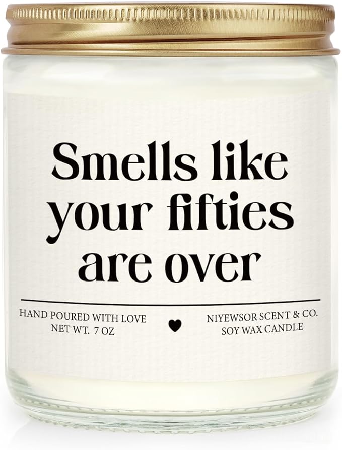 Niyewsor 60th Birthday Gifts for Women Men, Sixty Birthday Candle, 1966 60th Birthday Decorations for Woman Men, 60 Year Old Bday Gifts for Friends, Sister, Mom, Dad, Handmade, 7oz
