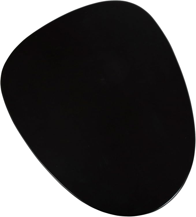 Kate and Laurel Tortola Modern Irregular Round Side Table, 22 x 18 x 20, Black, Transitional Pebble End Table for Use as Bedroom Nightstand or Living Room Accent Table