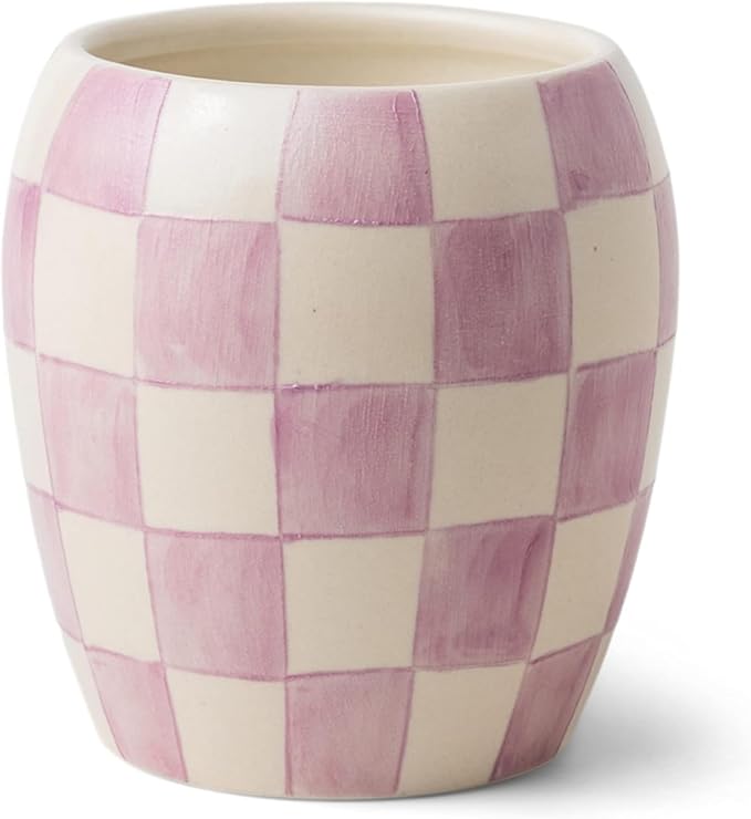 Paddywax Checkmate Hand Painted Scented Candle in Reusable Porcelain Jar, Clean-Burn Soy Candle with Approx. 55 Hour Burn Time, Decorative Gift Candles for Home, Lavender Mimosa, 11 oz