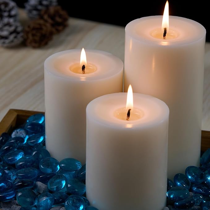 12 Packs White Candles Pillar – 2.8x4 Inch Large Unscented Pillar Candles for Home, 50 Hours Long Clean Burning for Emergency, Dripless & Smokeless, Decorative Candle for Wedding,Centerpiece,Church