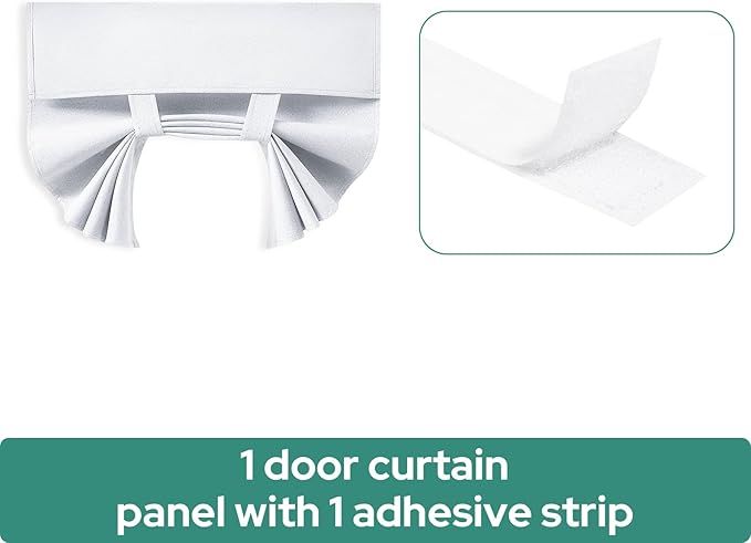HOMEIDEAS 100% Linen Blackout French Door Curtains, Privacy Door Window Curtains, 26 X 40 Inch Room Darkening Blinds, Thermal Insulated Shades for Bedroom, 1 Panel, Pure White