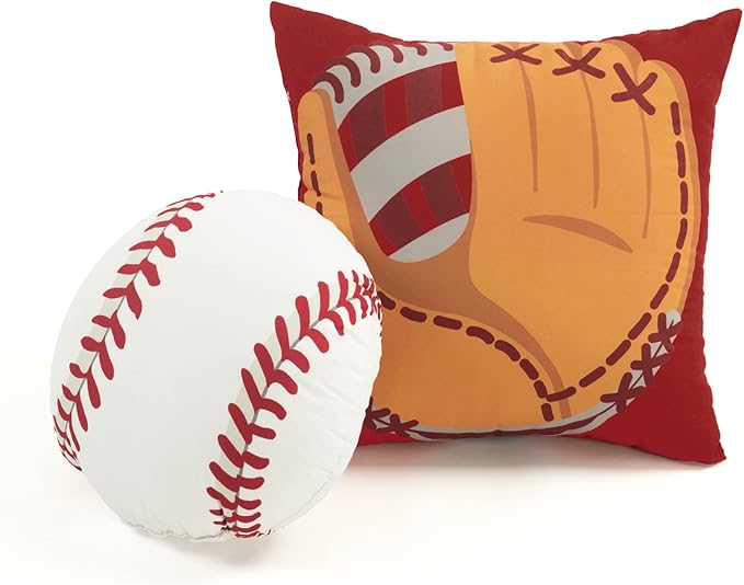 Lush Decor Baseball Game Reversible Quilt Twin Size 4 Piece Set Navy & Gray - Toddler Bedding Set Twin Quilt - Sports Bedroom Decor - Baseball Bedding