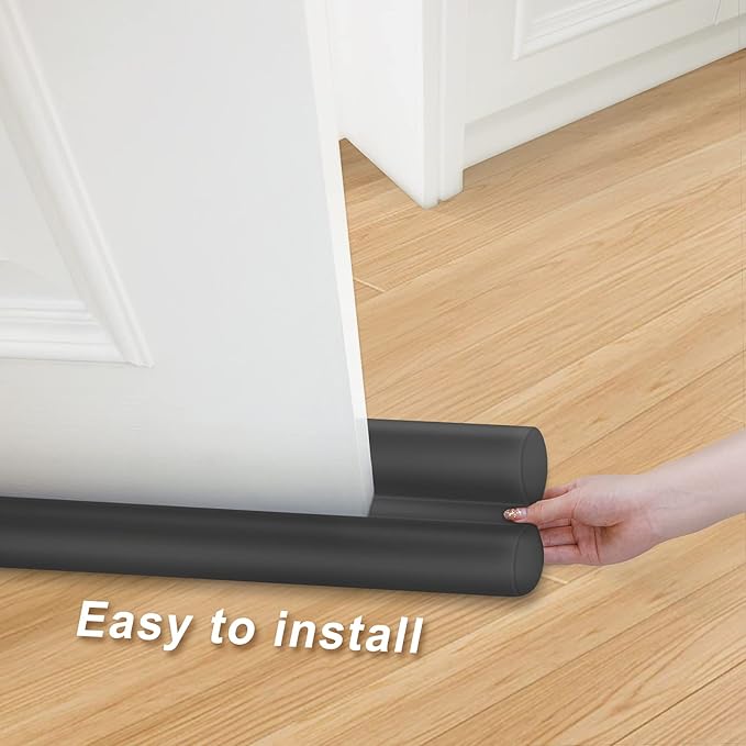 MAXTID 2 Pack Door Draft Stopper 36" Black & Grey