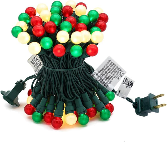 Red White and Green Christmas Lights G15 70 LED Globe String Lights Plug in Christmas Decor String Lights Outdoor Indoor for Tree Patio Party Garden Yard Gazebo Wedding