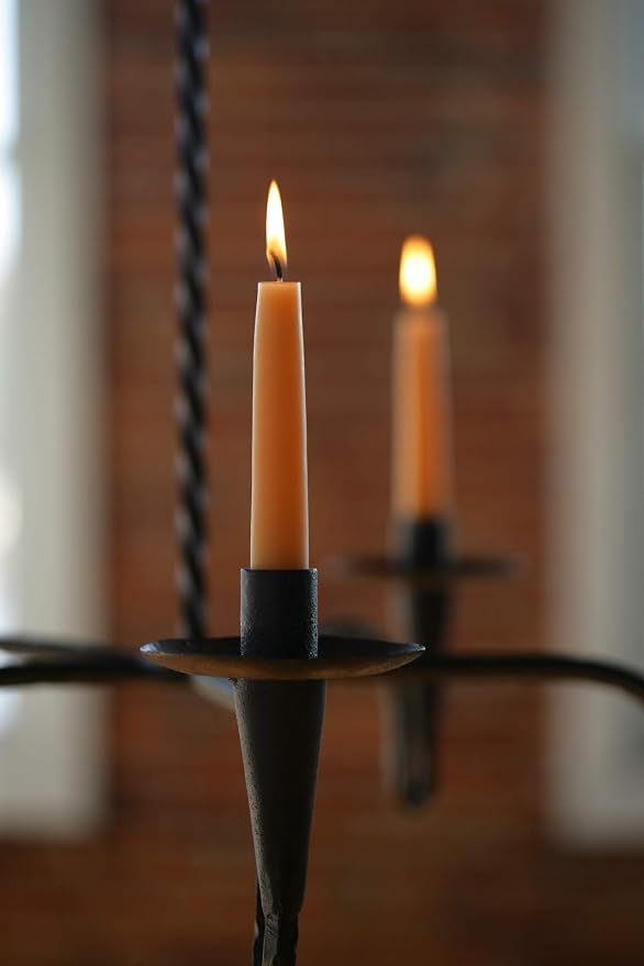 Root Candles 12-Count Unscented Taper Candles Smooth Hand-Dipped Dripless Beeswax Enhanced Boxed Candle Set, 9-Inch, Rust