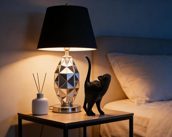 Black Cat Statue Modern Abstract, Home Office Shelf Decor, 7-Inch Vibrant Assorted Colors, Easy to Match Any Decor Style