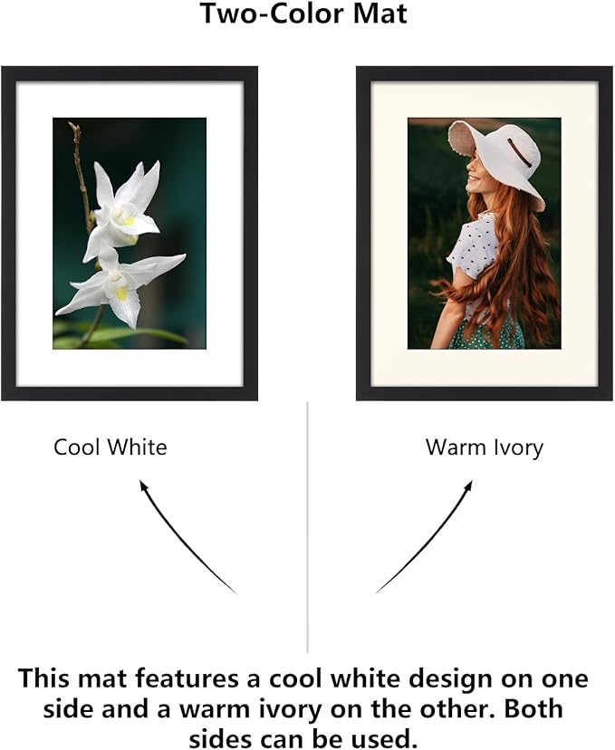CORE ART 12x16 Frame, Black Picture Frames 8x12 with Mat or 12 x 16 without Mat, Wall Mount Gallery Poster Photo Frame Set of 4