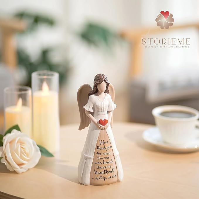 Storieme Gifts for Mom from Daughter Son: Thank You Moms Angel Figurines Statue - Sentimental Gift for Christmas Birthday Mothers Day Thanksgiving