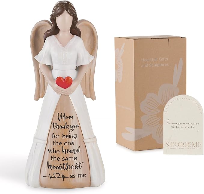 Storieme Gifts for Mom from Daughter Son: Thank You Moms Angel Figurines Statue - Sentimental Gift for Christmas Birthday Mothers Day Thanksgiving