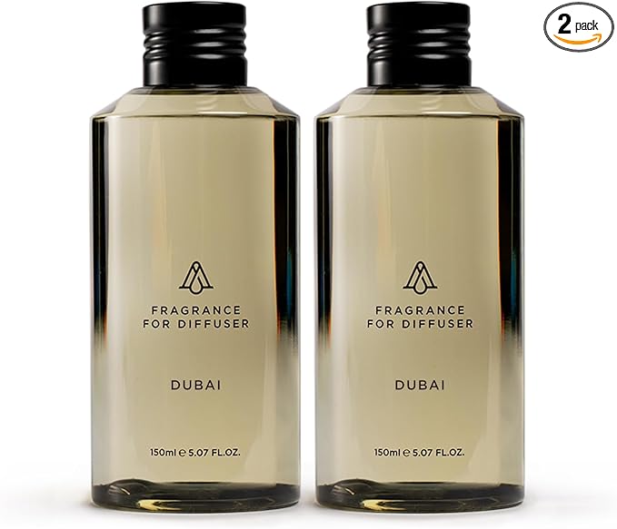 AromaPlan Hotel Scents Dubai 2-Pack (5.07 Fl Oz/150ml Each) Luxury Aroma & Hotel Fragrance Diffuser Oil- Hotel Diffuser Oil for Aromatherapy- USA Made, Bigger Bottle, Bolder Aroma & Longer Lasting