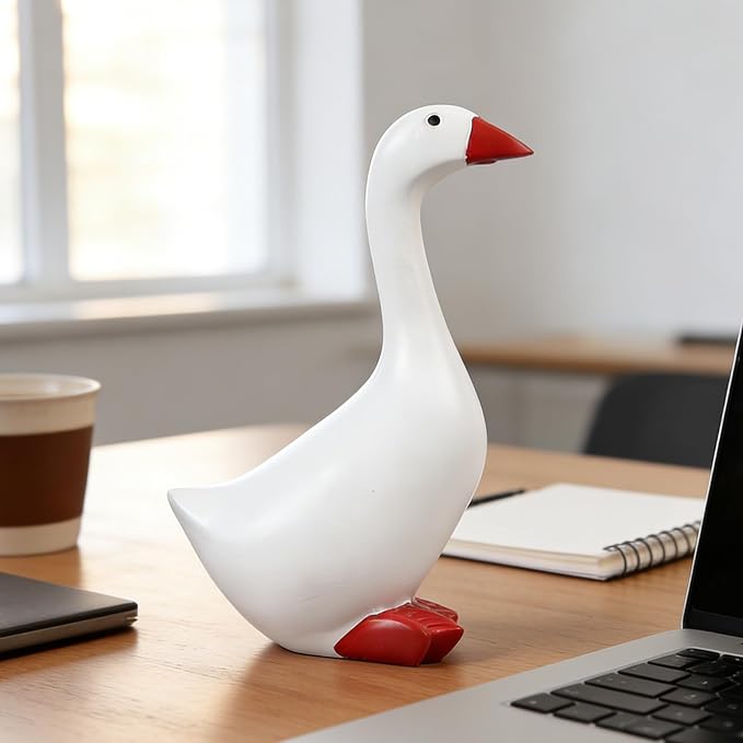 Desk Goose Decor Figurine Cute Resin Goose Statue for Home Decor, Perfect Housewarming Gifts New Home, Gifts for Women, Coworker Gifts, Office Desk Decorations