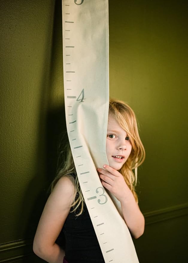 Growth Chart for Wall - Canvas Fabric Natural Color - Big Brother Big Sister Gift Children Height Chart Measure Childs Growth Kids Room Decor Nursery Wall Ruler and Pen
