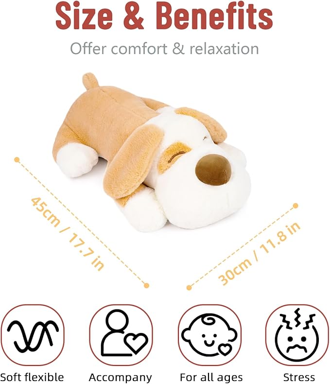 Niuniu Daddy Weighted Dog Stuffed Animal for Kids & Adults, 18" | 3lb Weighted Plushies Pillow for Sleeping and Calming, Cute Lying Plush Toy Large Huggable Gift for Everyday Comfort