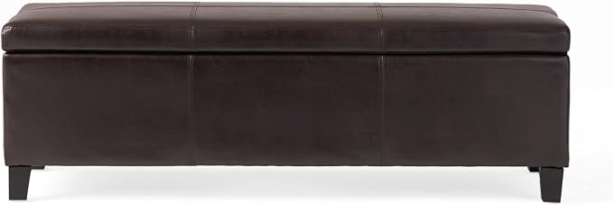 Christopher Knight Home Glouster PU Storage Ottoman, Brown