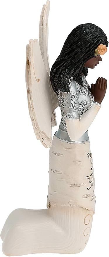 Elements 82324 Prayer Collectible Figurine, Ebony Kneeling and Praying Angel, 5-1/2-Inch