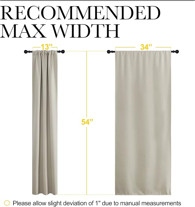 NICETOWN Blackout Curtains for Living Curtains, Room Darkening Window Curtain Panels, Easy-Care Solid Thermal Insulated Draperies/Drapes for Daughter Room (Natural, 2 Panels, 34 by 54)