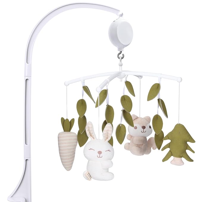 Crib Mobile 35 Lullaby Music,Cotton Baby Mobiles for Cribs & Pack N Play, Easy to Install, Stuffed Animals Hanging Toys Newborn Boys & Girls, Safari Nursery Decor