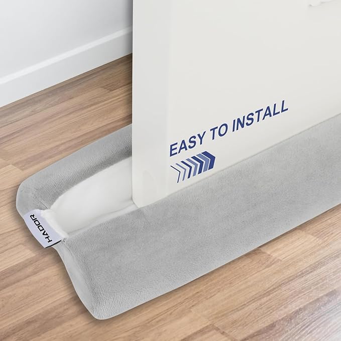 HADOR Door Draft Stopper for Bottom of Door, 36 Inch Under Draft Air Noise Light Blocker 30"- 36" Double Side Triangle Soundproof Sweep Filler Seal Gap up to 1.7" for Patio Sliding Door Guard, Grey