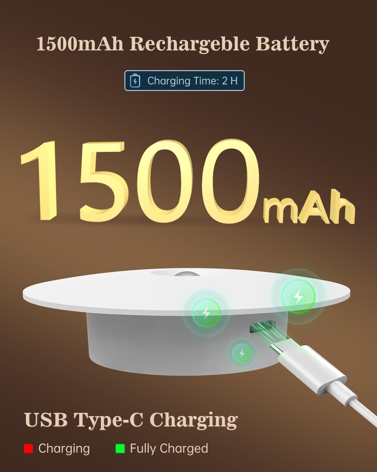 Yiliaw Motion Sensor Night Light, Rechargeable Stair Lights Indoor, Warm White with Wireless Magnetic Mount, Adjustable Brightness & 3 Color Temps for Hallway, Stairway, Bathroom, Closet (2 Pack)