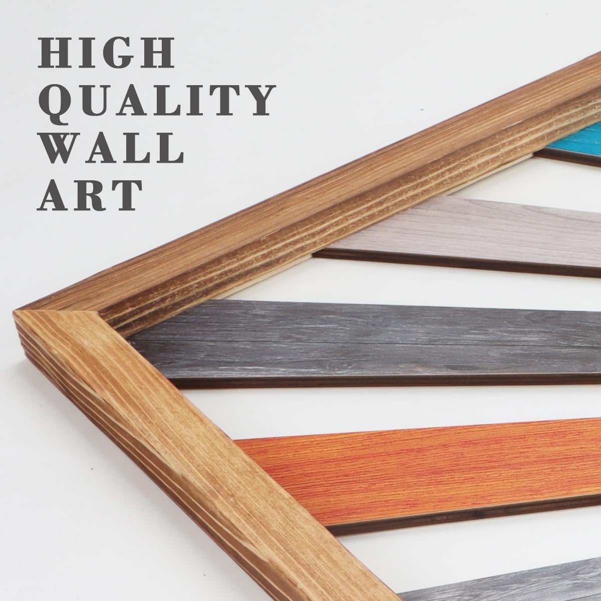 IARTTOP Large Boho Sun Wall Art Framed Wooden Art Wall Decor Rainbow Sun Rising On The Horizon Geometric Line Sunshine Wall Art for Living Room Bedroom Office 16"x32"