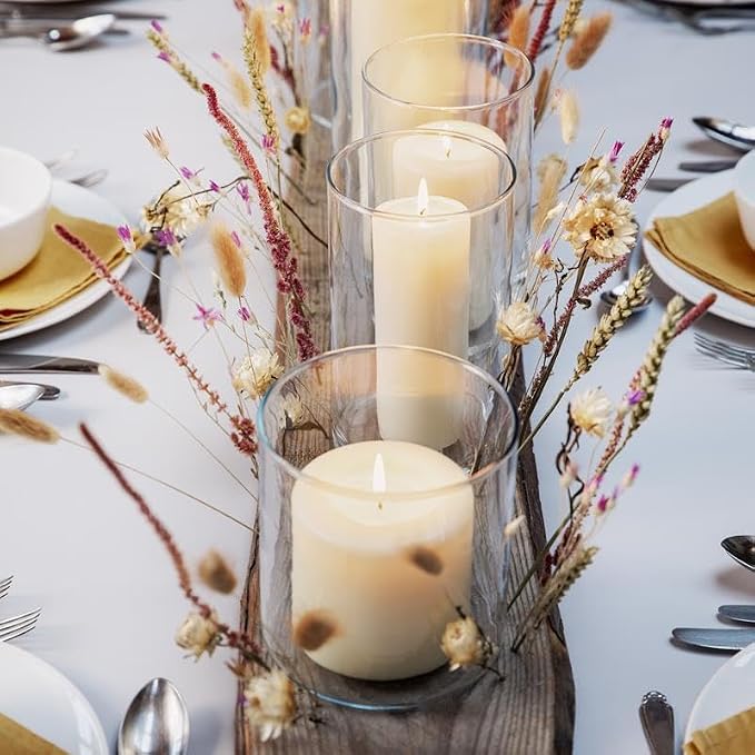 BOLSIUS 12 Ivory Pillar Candles Set - Unscented 43 Hour Long Lasting Candles - 2.7 x 5-inch Dripless Clean Burning Smokeless Dinner Candle - Perfect for Weddings Parties and Special Occasions