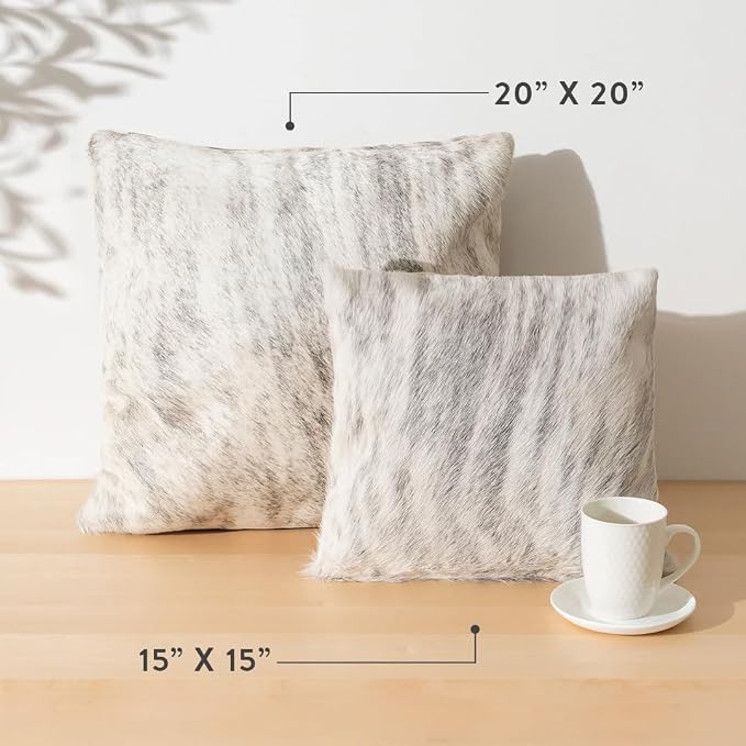ecowhides 100% Genuine Brazilian Cowhide Pillow Cover – Luxury Leather Decorative Cushion for Rustic & Western Home Décor