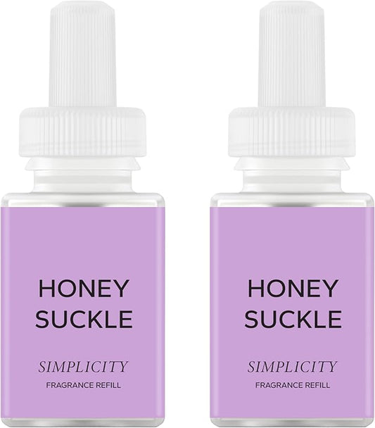 Pura & Simplicity Home Scent Refill - Smart Air Diffuser - Long-Lasting Luxury Fragrance per Refill - Home Essential - Clean & Safe Diffuser Fragrance - 2 Pack, Honeysuckle