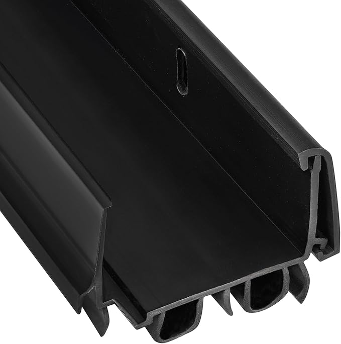 New: KS Hardware, Patent Pending, Adjustable Double Bubble Door Sweep, Draft Stopper, Under Door Seal for Exterior Doors, 1 3/4" x 42" (Black 42 inch)