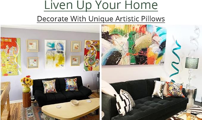 Abstract Pillow Cover by Alfred Gockel Modern Pillowcase Couch Wild Party Musical Cushion Mid Century Throw Pillowsham Modern Chair Cushion Hand Embroidered Wool Size 18x18