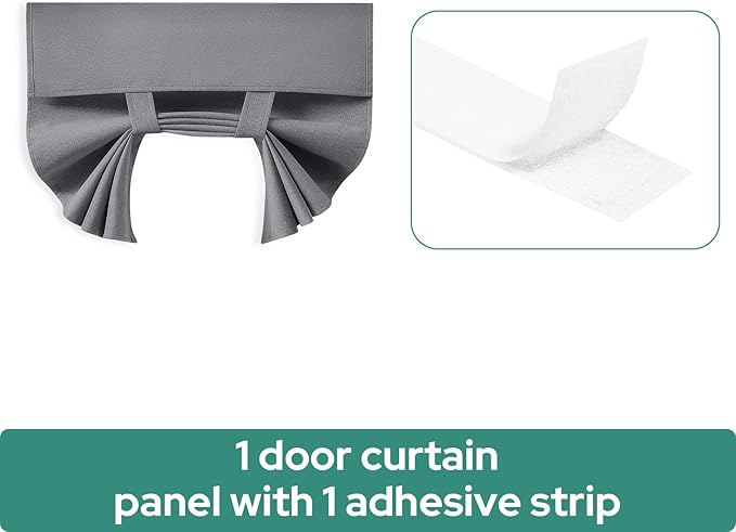 HOMEIDEAS 100% Dark Grey Linen Blackout French Door Curtains, Privacy Door Window Curtains, 30 X 40 Inch Room Darkening Blinds, Thermal Insulated Shades for Bedroom, 1 Panel