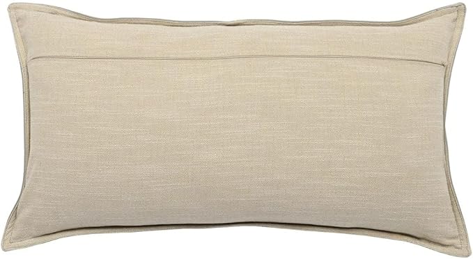 Genuine Leather Pillow Cover Case for Lumbar Throw Couch Pillows - Modern Farmhouse Decorative Sofa Thick & Soft Cushion Covers (Taupe, 12" x 20")