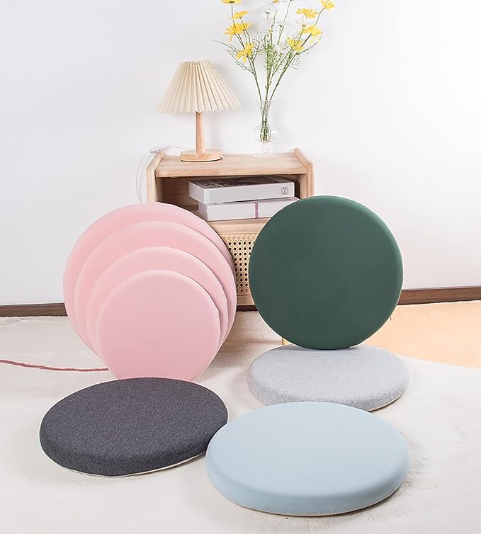 Greenjin 12" Round Bar Stool Cushion, Memory Foam Seat Cushion, Anti Slip Circle Chair Pad, Detachable Small Chair Cushion for Kitchen Dining Chairs Barstool Pink | 12 Inch Round Bar Stool Cushion Detachable Circle Chair Cushion Cover Machine Washable ...