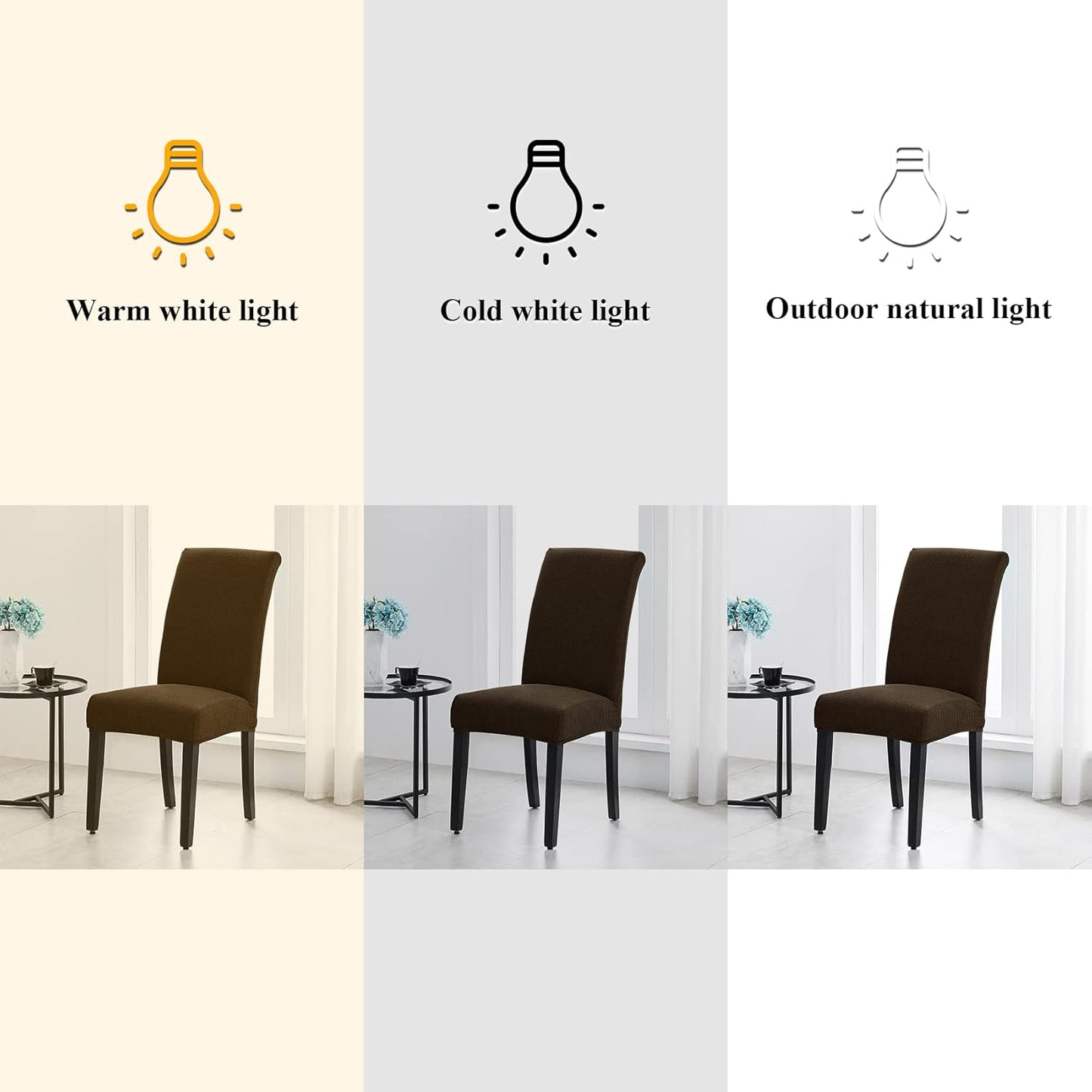 Joccun Chair Covers for Dining Room Set of 2,Dining Chair Slipcovers Stretch Dining Room Chair Covers Seat Protector,Washable Parsons Chair Cover for Home,Banquet(Seal Brown,2 Pack)