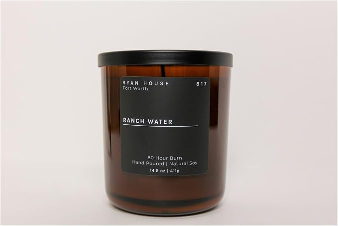 Thoughtfully Designed Ethically Elevated Luxurious 14.5 Ounce Hand Poured Natural Soy Scented Votive Jar Candle for Home or Office, Ranch Water, 85004484801
