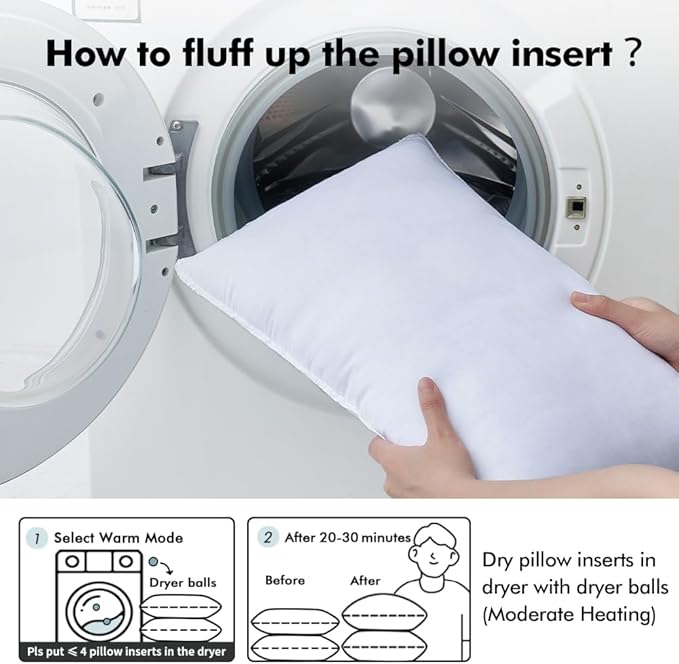 MIULEE 16x24 Synthetic Down Alternative Pillow Insert Decorative Throw Pillow 16 x 24 Inch Body Bed Sleeping Ultra Soft Fluffy Form for Sofa Couch Bed