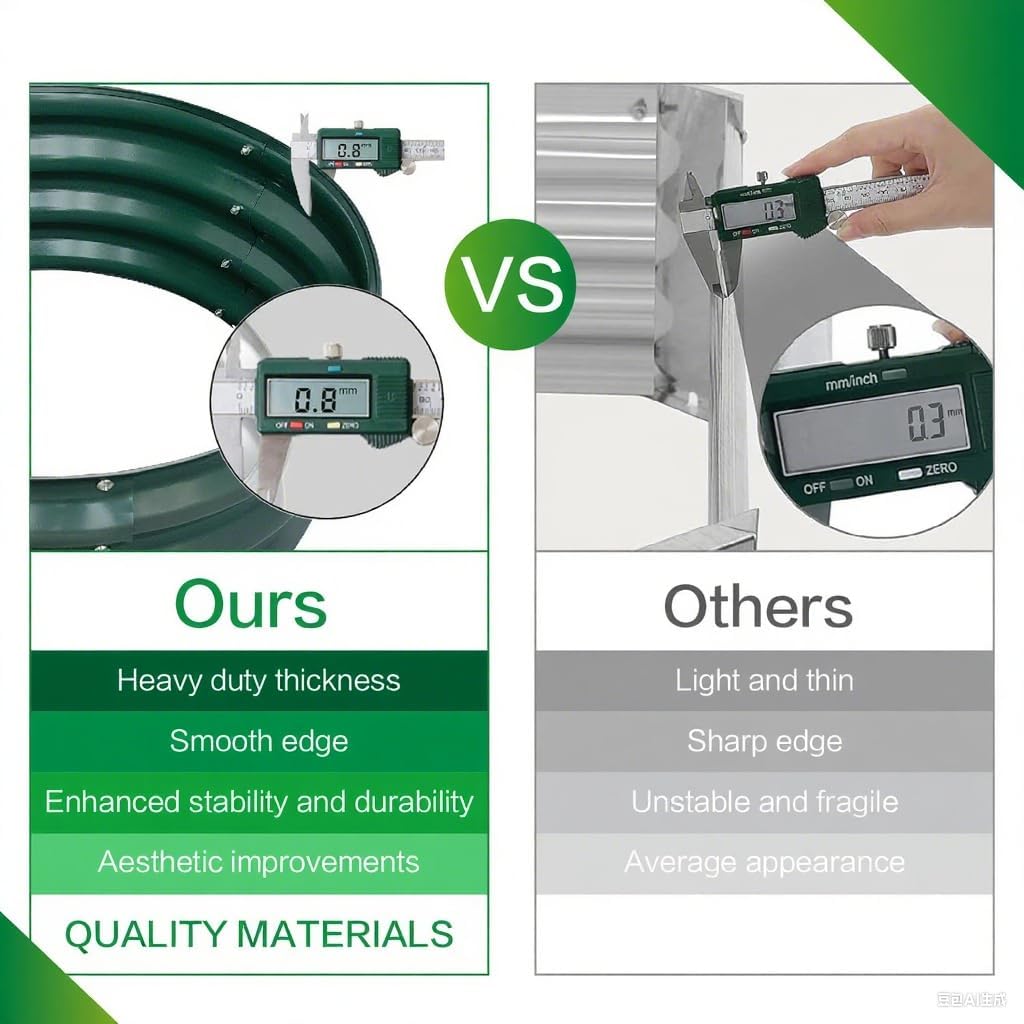 GARDMAX 2 Pack 2x2x1FT Galvanized Round Raised Garden Bed Kit, Metal Planter Boxes Outdoor with Easy Assembly, Large Garden Bed for Vegetables, Fruits, Flower, Herbs Dark Green