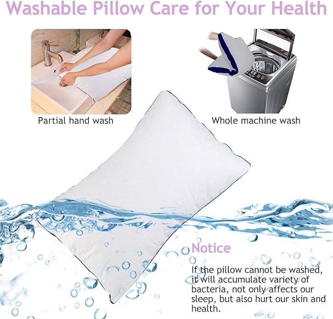 MoonRest® Synthetic Down Alternative Standard - 20x26 Bed Sleeping Pillows Filled Down Alternative for Best Comfort - Pack of 2- Standard Size 20“X 26”