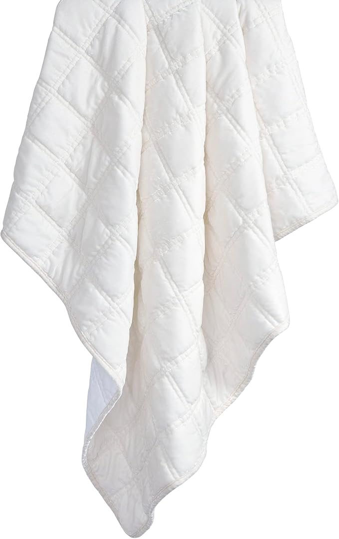 HiEnd Accents Stella Faux Silk Velvet Throw Blanket Stone, 50x60 inch, Double Stitch Plush Soft Cozy Blankets, Luxury Decorative Throws for Couch, Bed, Sofa, Chair