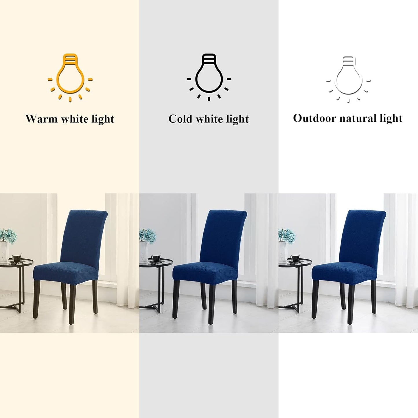 Joccun Chair Covers for Dining Room Set of 6, Dining Chair Slipcovers Stretch Dining Room Chair Covers Seat Protector,Washable Parsons Chair Cover for Home,Banquet(Classic Blue,6 Pack)