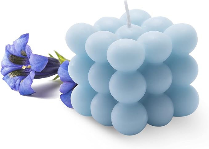 Bubble Candle - Cube Soy Wax Candles, Home Decor Candle, Scented Candle Set 1 Pieces, Home Use and Gifting (Blue) Christmas Gifts