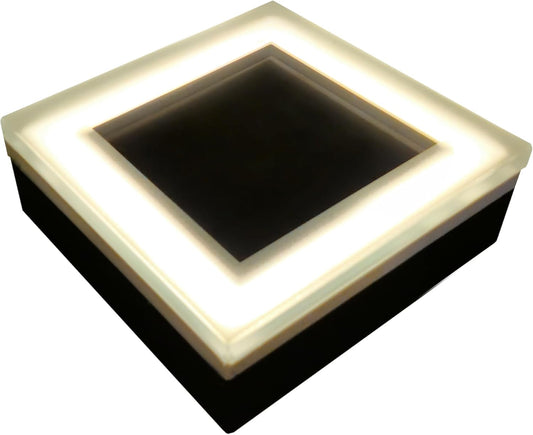 LUMENGY Solar Paver Light 4×4 inch (3.93 X 3.93), Up To 12 Hours Continues Lighting, Stainless Steel, Glare-Free Lighting For Driveways & Garden, 2700K Warm White, Waterproof & Drive-Over Rated. Ver 2