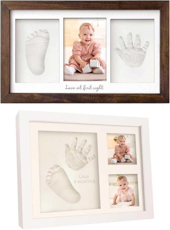 KeaBabies Baby Hand and Footprint Kit and Baby Solo Keepsake Frame Kit with Hand and Footprints - Baby Prints Duo Photo Frame for Newborn - Baby Footprint Kit, Baby Keepsake