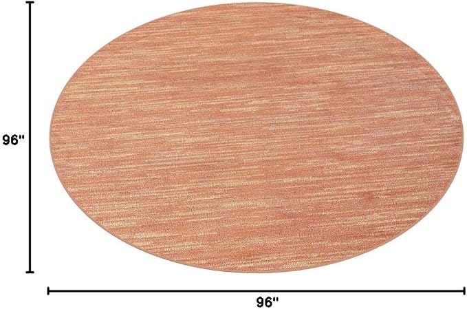 Nourison Home Nourison Essentials Rust 8' x Round Area Rug - Easy Clean, Non Shedding, Bed Room, Living Room, Dining Room, Kitchen (8' x Round)