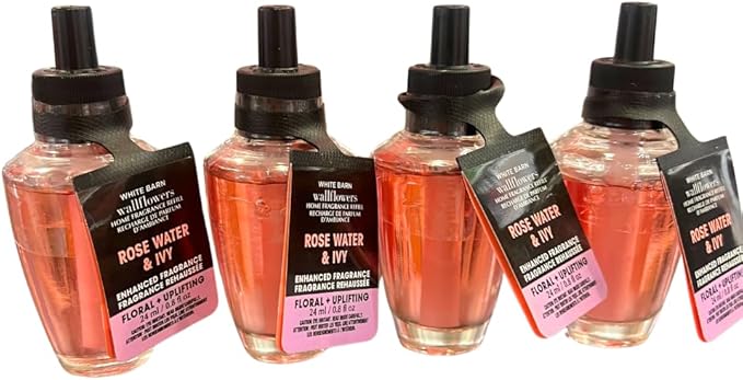 Bath & Body Works ROSE WATER & IVY Wallflowers Fragrance Refill 4-pack, 0.8 fl oz each