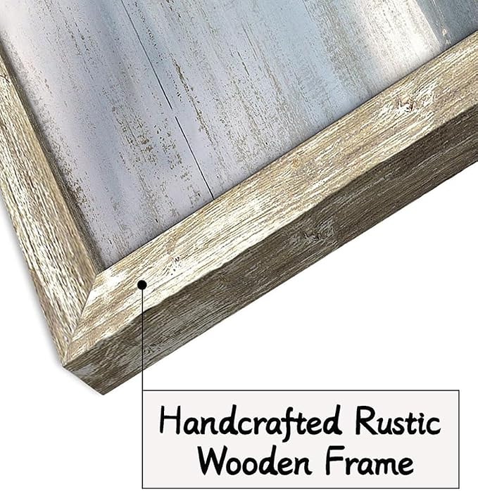 Farmhouse Wall Art Barn Picture: Rustic Framed Country Print Wood Decor Living Room Horizontal Farm Scene Countryside View Painting Bedroom Panoramic Nature Landscape Artwork for Home Office