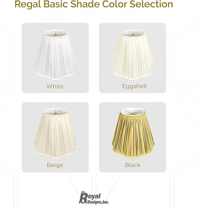 Royal Designs, Inc. BS-754-14AGL Bottom Scallop Gather Pleat Basic Lamp Shade, 7 x 14 x 11.5, Antique Gold