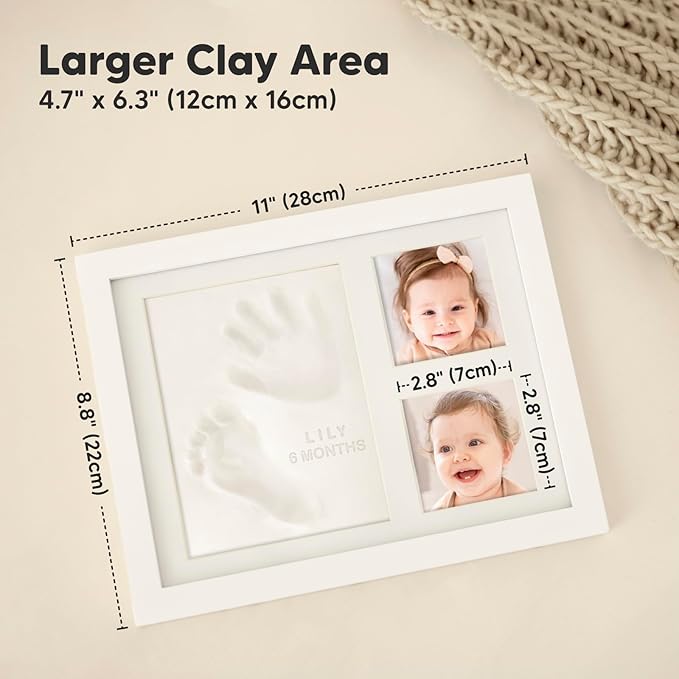 KeaBabies Baby Hand and Footprint Kit and Baby Solo Keepsake Frame Kit with Hand and Footprints - Baby Prints Duo Photo Frame for Newborn - Baby Footprint Kit, Baby Keepsake
