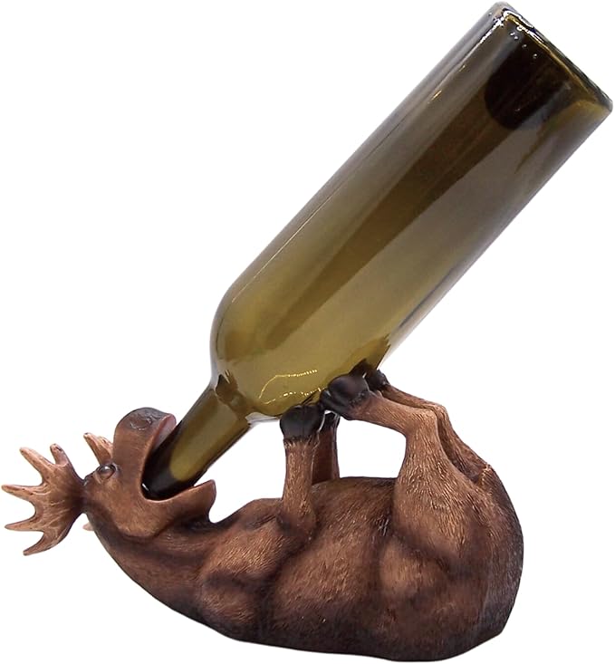 Wowser Rustic Moose Wine Bottle Holder - Wine Accessories & Kitchen Organizer