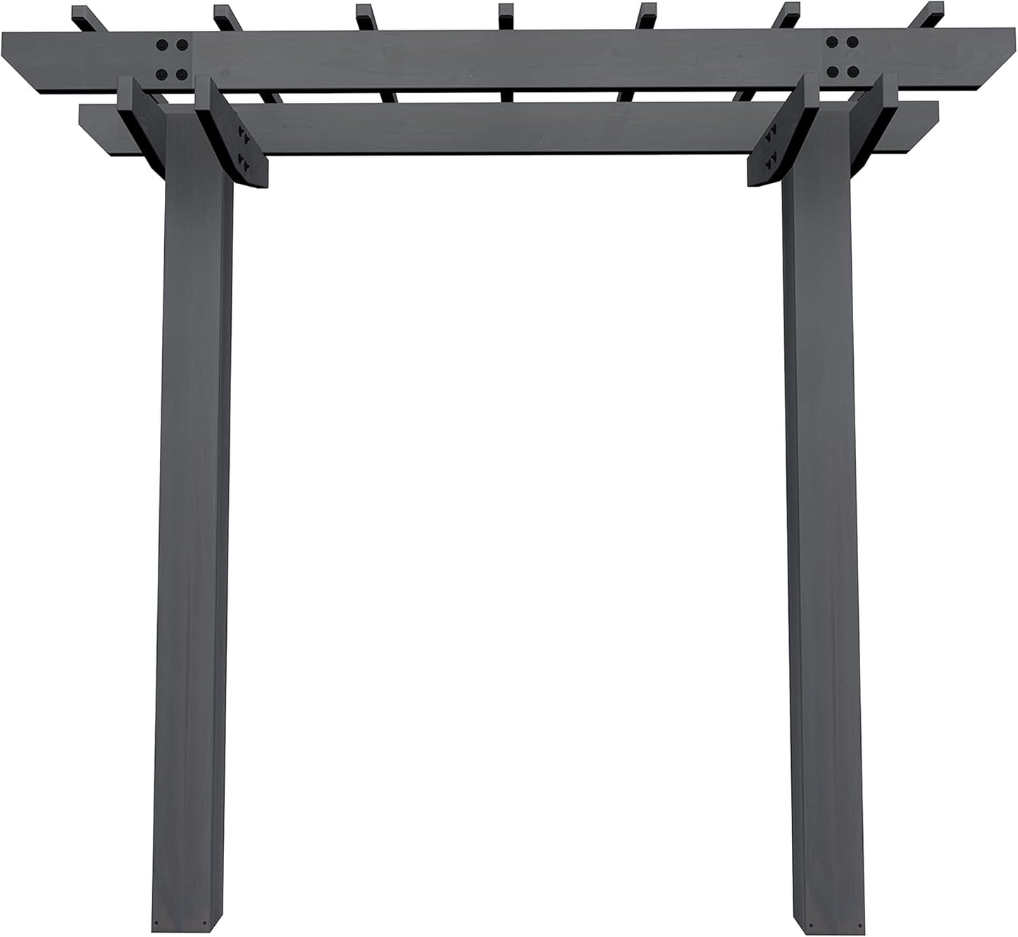 Vita Charcoal Gray Wildwood Cedar Arbor – 72" W x 90" H, Garden Arch for Climbing Plants, Wedding Ceremony & Backyard Décor, Durable Two-Post Trellis, Easy Assembly, for Parties & Celebrations